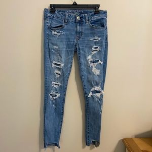 Distressed American Eagle Jeggings